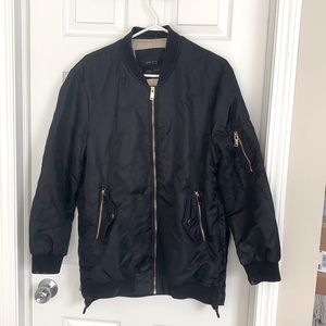 Zara Black Oversized Bomber Jacket